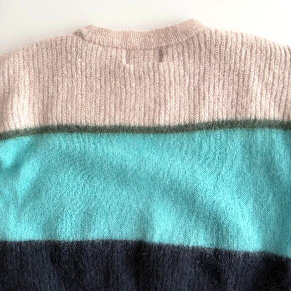 Cordova Arosa Alpaca Mohair Blend Colorblock Stripe Pullover Crewneck Sweater S - Picture 5 of 10